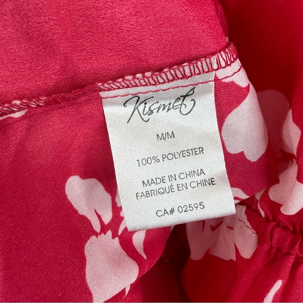 Kismet dress flowy ruffles flowers floral Vibrant Red and White Dress - Picture 10 of 13